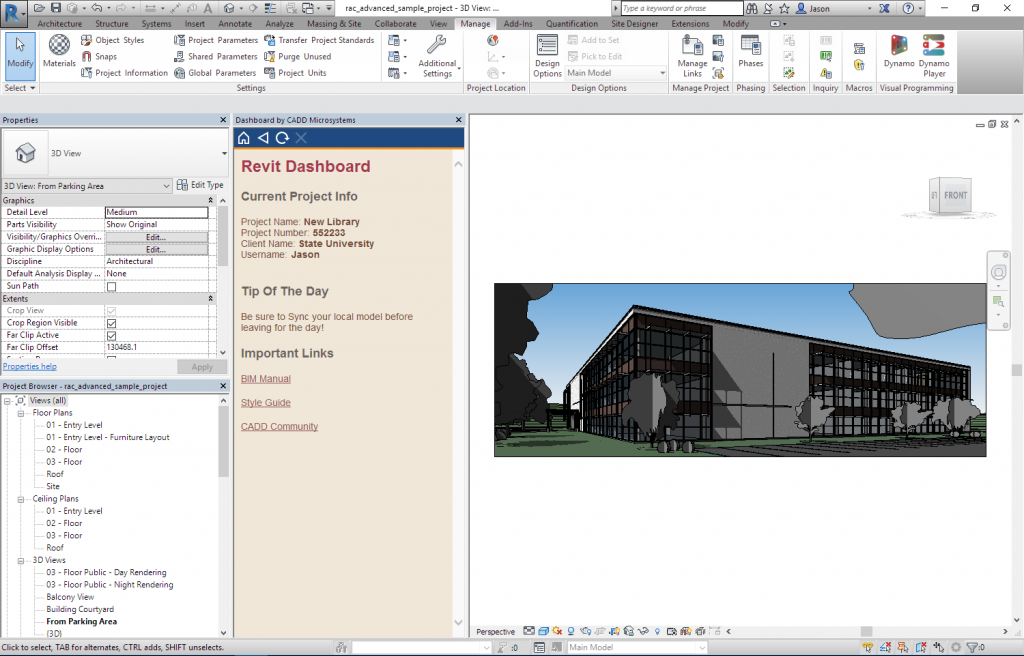 CADD Dashboard for Revit