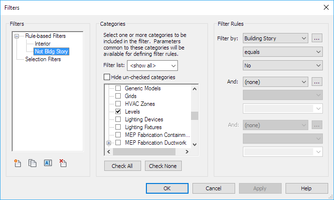 Filtering out non Building Story Levels