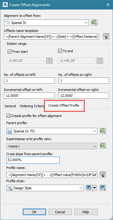 Create Offset Profiles with Civil 3D 2018