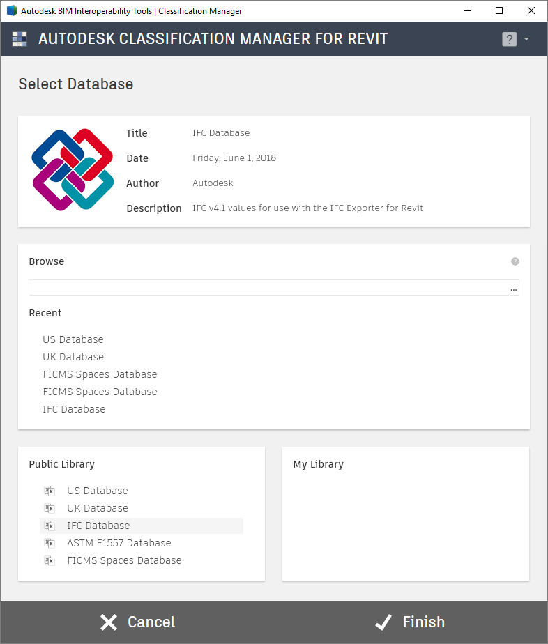 Classification Manager for Revit open dialog