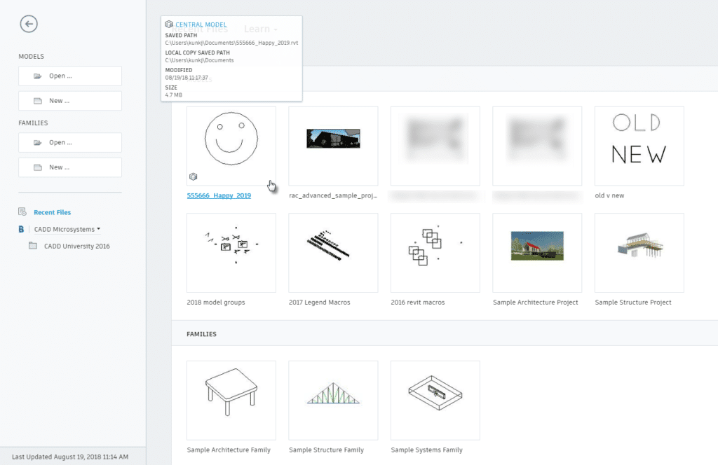 New Revit 2019.1 Home