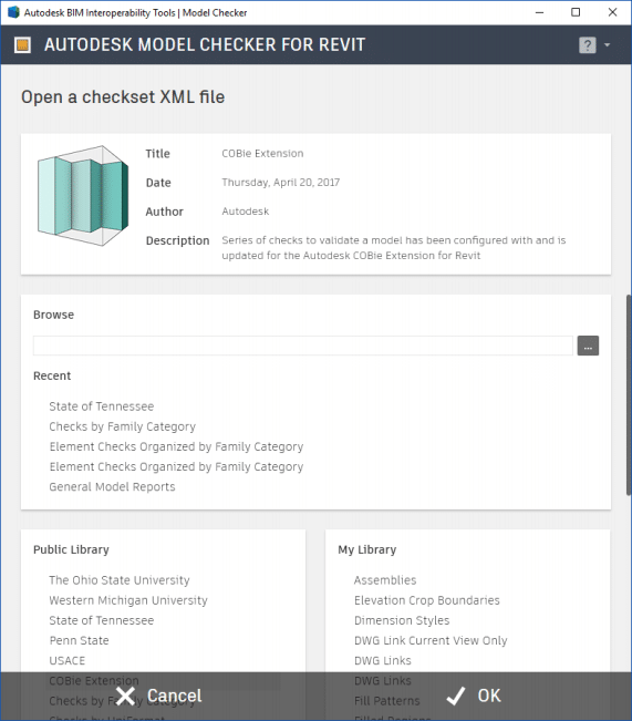 BIM Interoperability Tools for Revit new open dialog