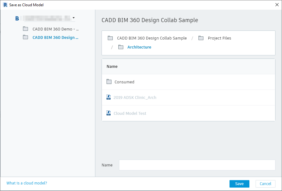 Saving aBIM 360Cloud Model in Revit 2019