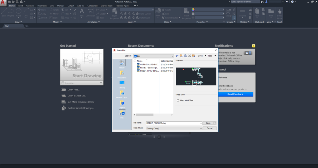 AutoCAD Integration with Dropbox, OneDrive, and Box
