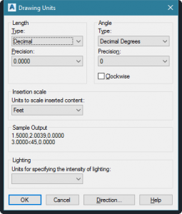 Drawing Units Dialog
