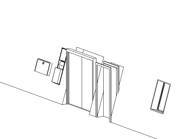 Revit Slanted wall with Doors and Windows