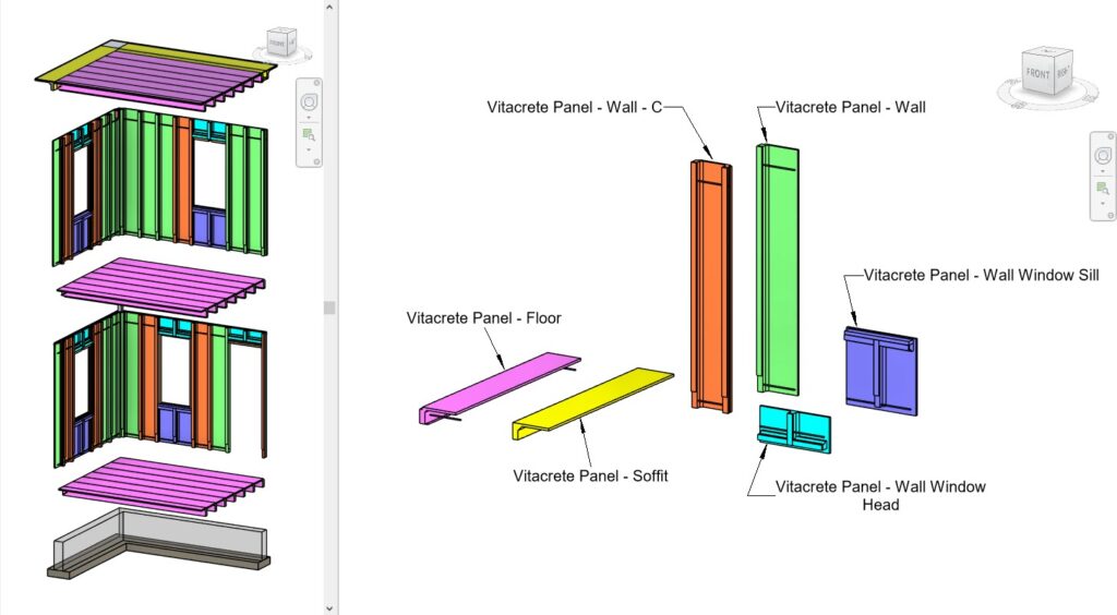 Corner Exploded with Colored panels