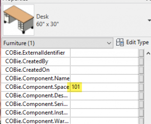 Revit Component Parameter with COBie data